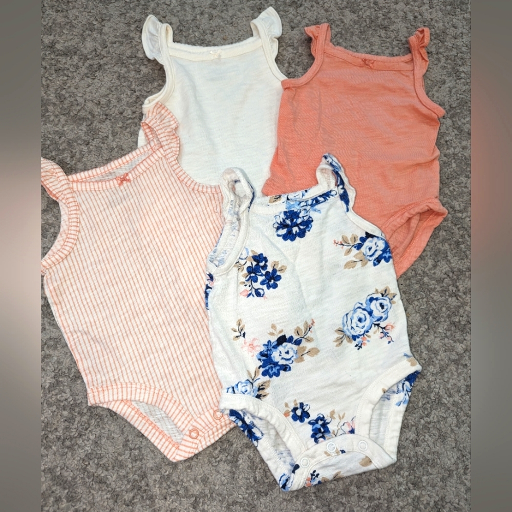 4 pack baby girls tank top style Bodysuits